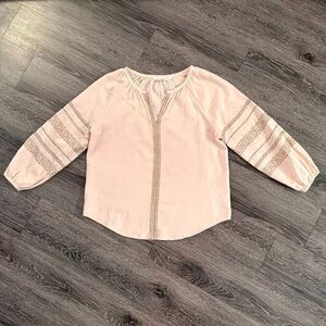 Roller Rabbit Malm Cross Stitch Embroidered Blouse